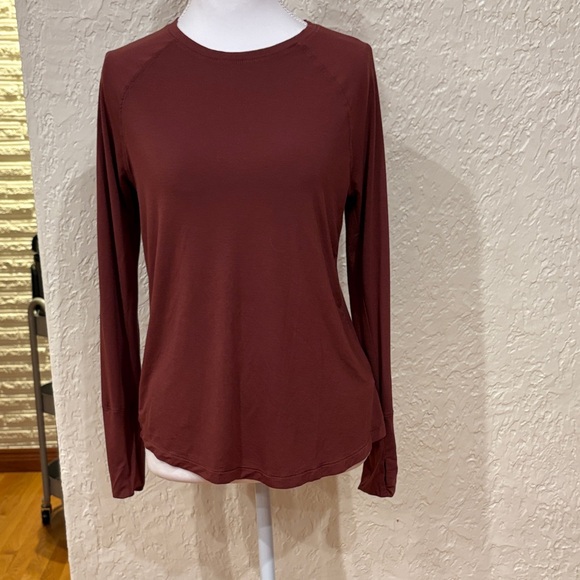Aerie Burgundy Long Sleeve Blouse - Picture 1 of 3